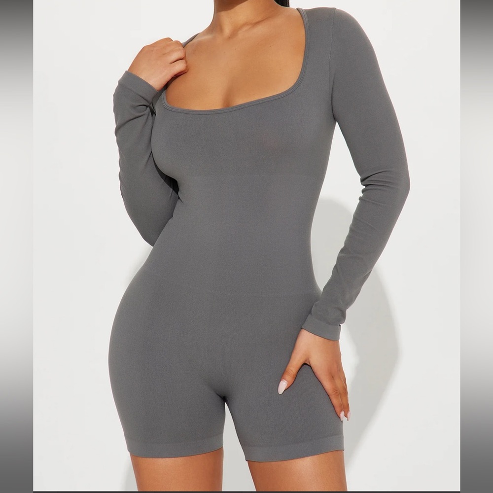 Gray Active Romper
